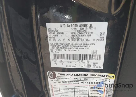 2011 Ford F-150 Fx4 z USA, uszkodzony, nr VIN 1FTFW1EF2BFA59112